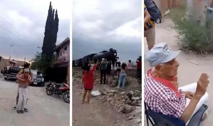 VIDEO | Exmaquinista de 99 años observó otra vez una locomotora de vapor en SLP