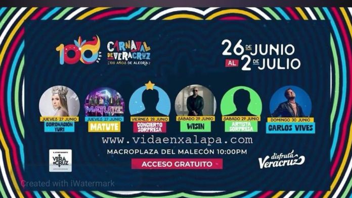 Anuncian a los artistas sorpresa del Carnaval de Veracruz 2024