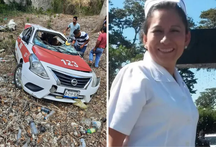 Pierde la vida enfermera de Veracruz tras caer taxi en el que viajaba a un barranco
