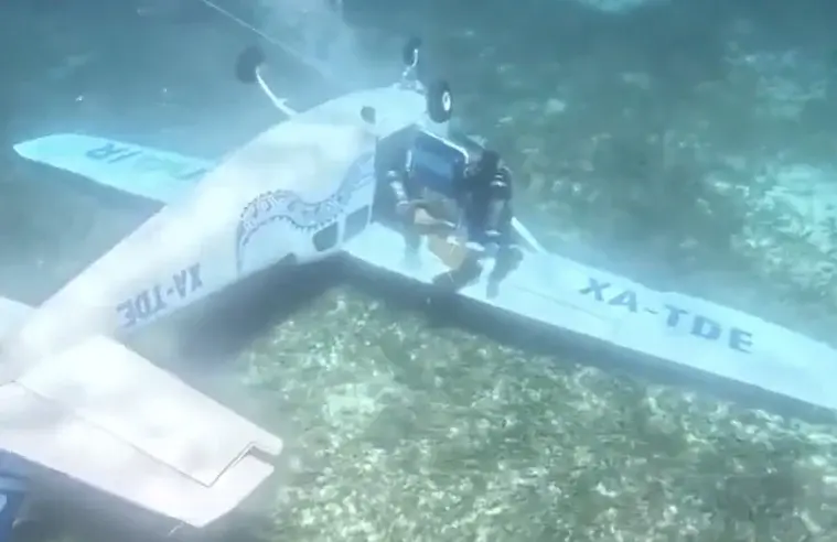  Avioneta se desploma al mar frente a Cozumel