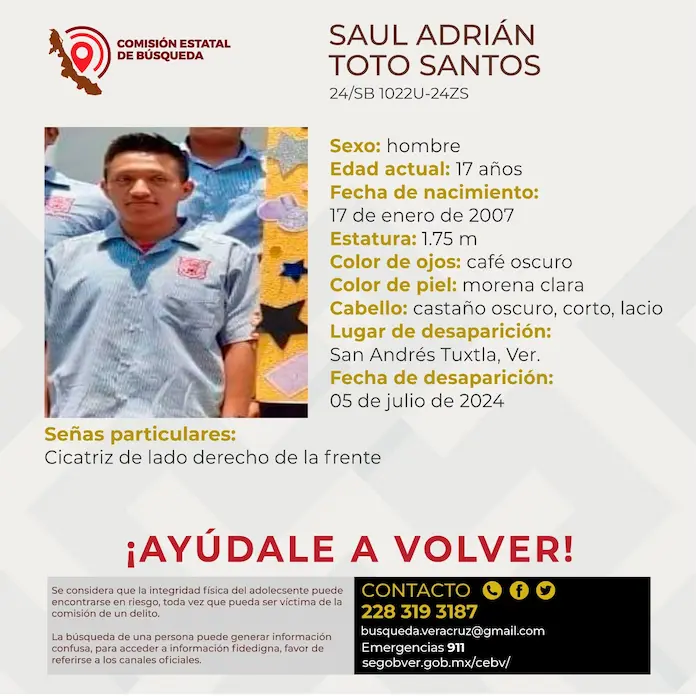 Desaparece menor de edad en San Andrés Tuxtla