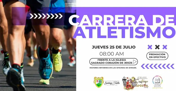 Santiago Tuxtla en la Carrera de Atletismo que se llevará a cabo este 25 de julio