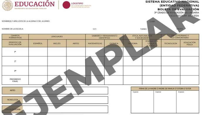 SEP da a conocer nuevas boleta de calificaciones acorde a principios de la NEM