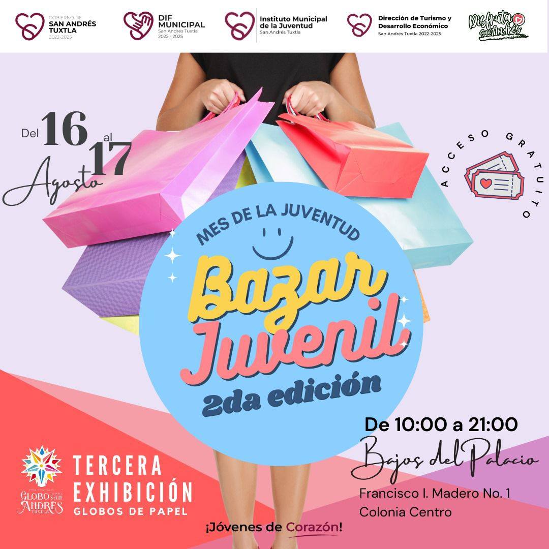 Segunda edición del Bazar Juvenil en San Andrés Tuxtla