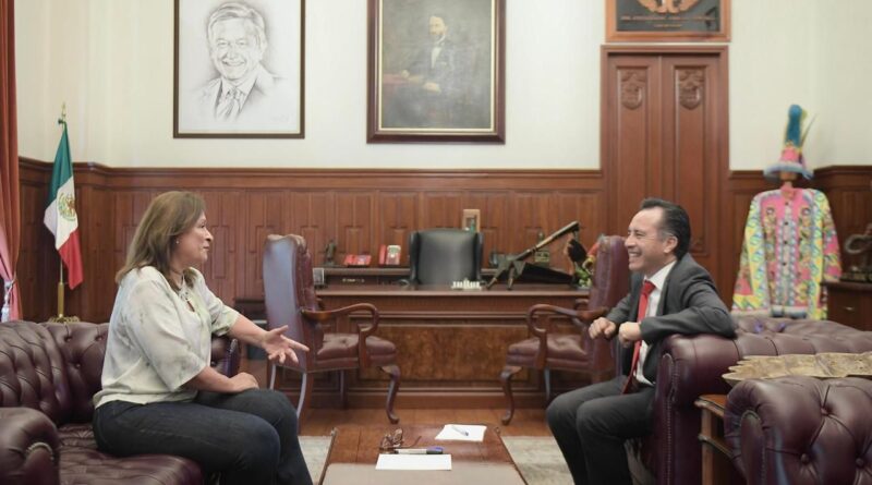 Cuitláhuac invita a Nahle a la ceremonia de la noche del 15 de septiembre en Palacio de Gobierno