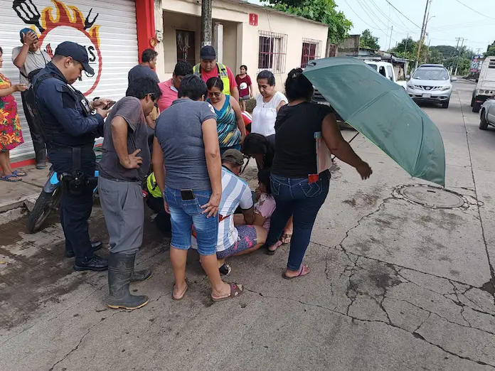 Accidente en moto deja dos lesionados en San Andrés Tuxtla