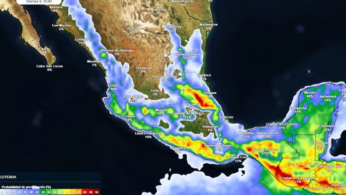 Aumentará potencial de lluvias para el fin de semana por el paso de la onda tropical 15