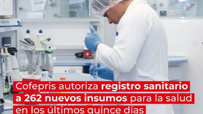 Cofepris autoriza 262 nuevos insumos para la salud en los últimos quince días
