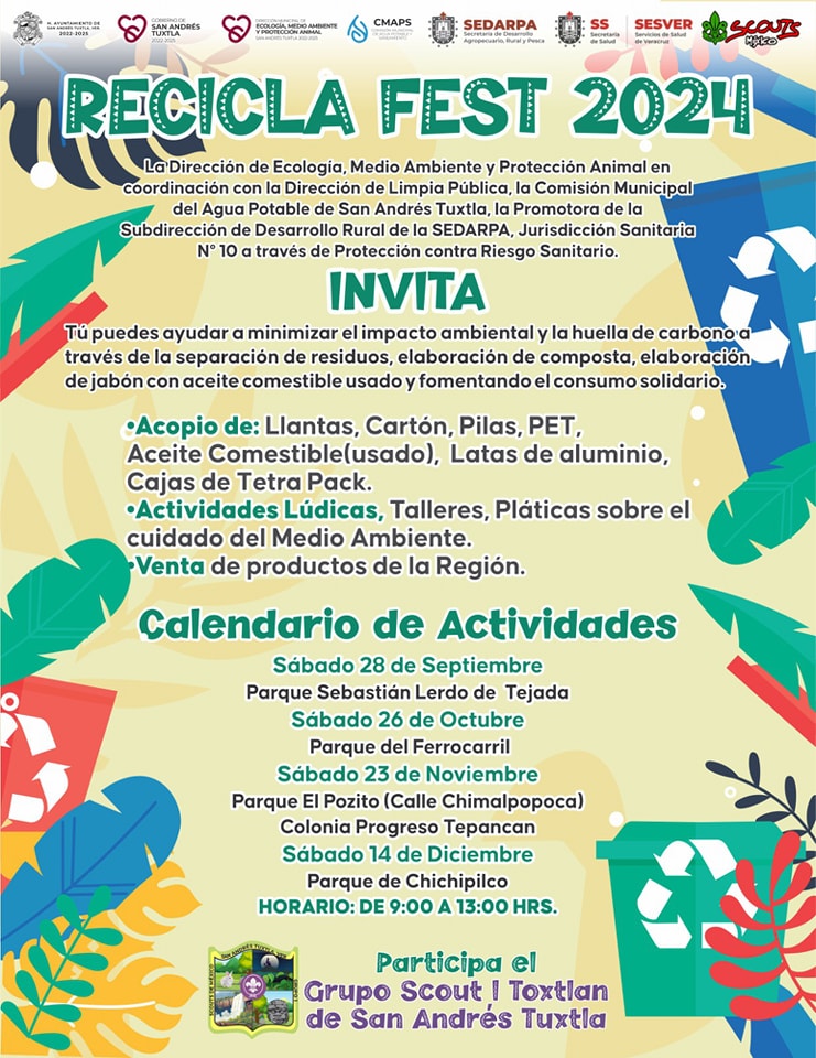 Gobierno de San Andrés Tuxtla te invita al Recicla Fest