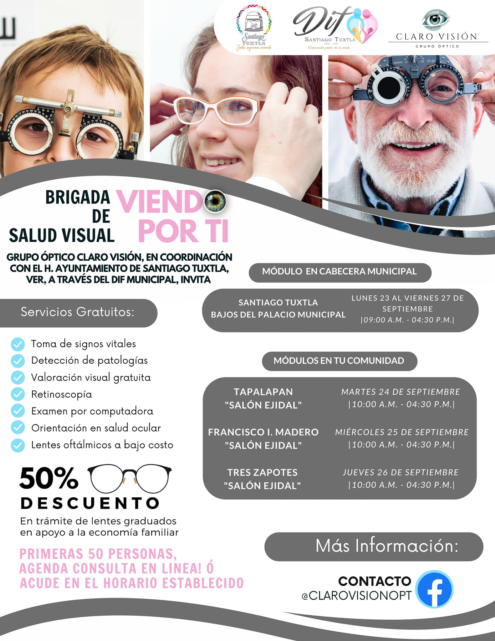 Santiago Tuxtla te invita a la Brigada de Salud Visual «Viendo por ti»