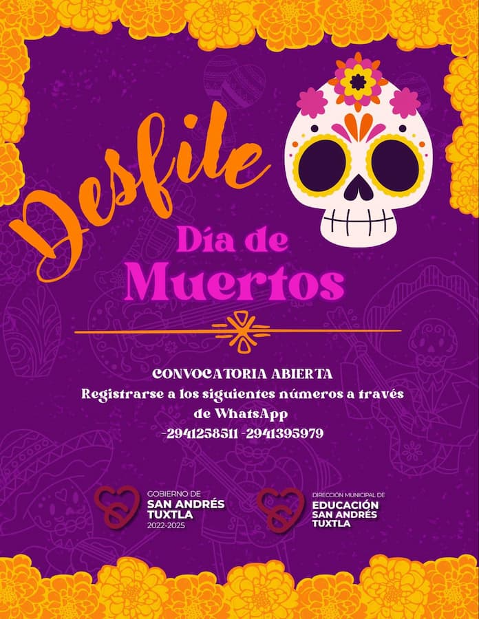 ‪Convocatoria para participar en el desfile del “Día de Muertos 2024” en San Andrés Tuxtla