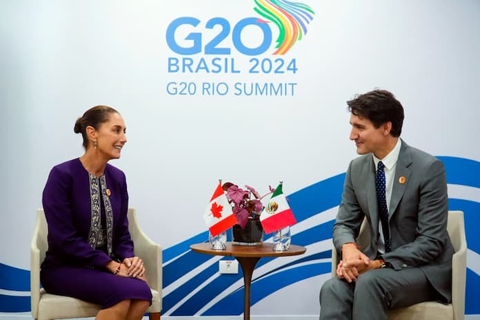 Sheinbaum y Trudeau se reúnen en Cumbre del G20