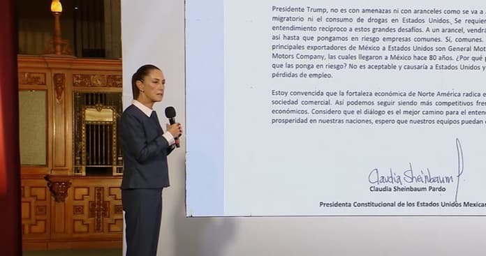 Sheinbaum responde con una carta a las amenazas de Trump