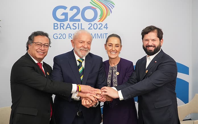 Sheinbaum se reunió con presidentes de Brasil, Chile y Colombia en el G20