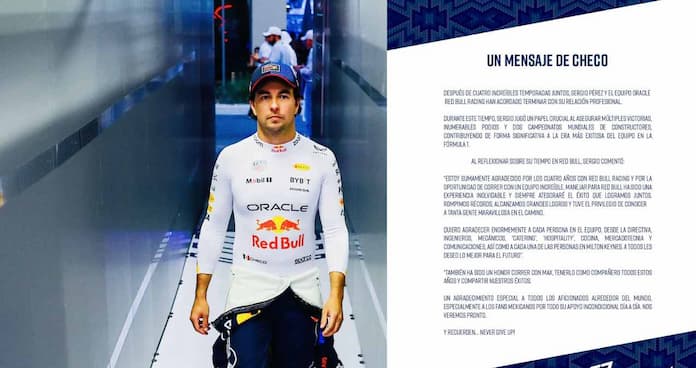 ‘Checo’ Pérez sale de Red Bull tras cuatro temporadas