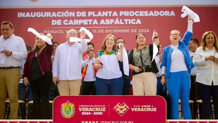 Gobernadora Nahle inaugura planta procesadora de asfalto y anuncia ampliación de carretera federal