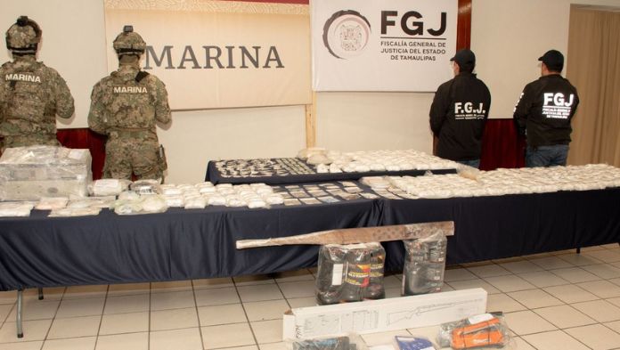Aseguran 22 mil dosis de cocaína, 600 de metanfetamina y animales exóticos en Tamaulipas
