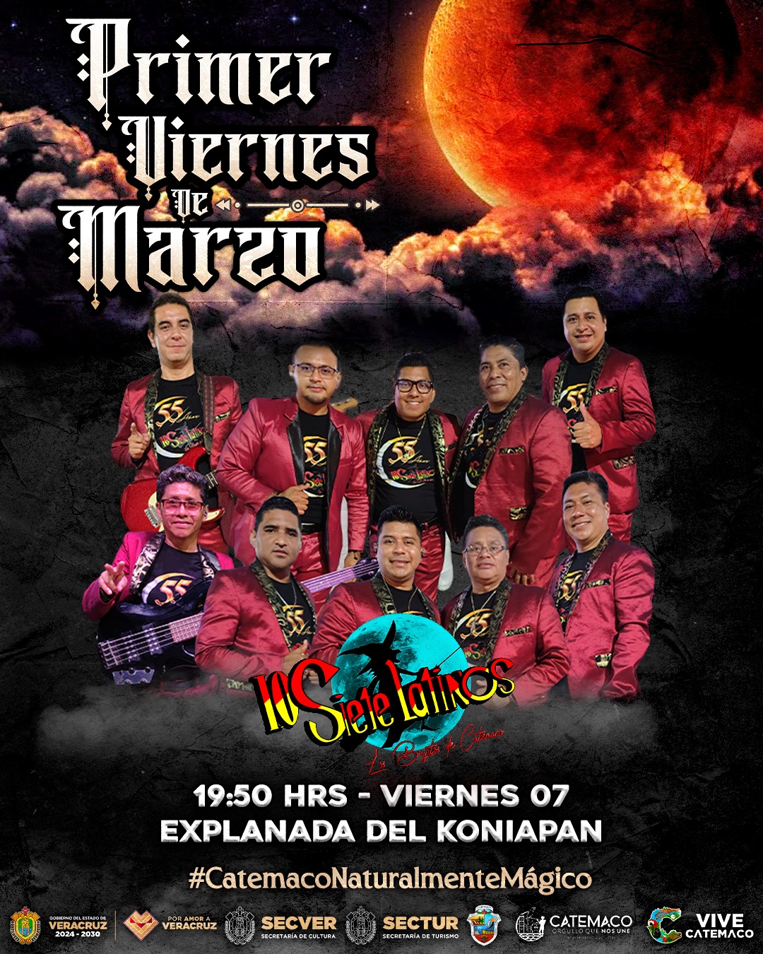 Los Siete Latinos, los Brujitos de Catemaco, presentes en el 1er Viernes de Marzo