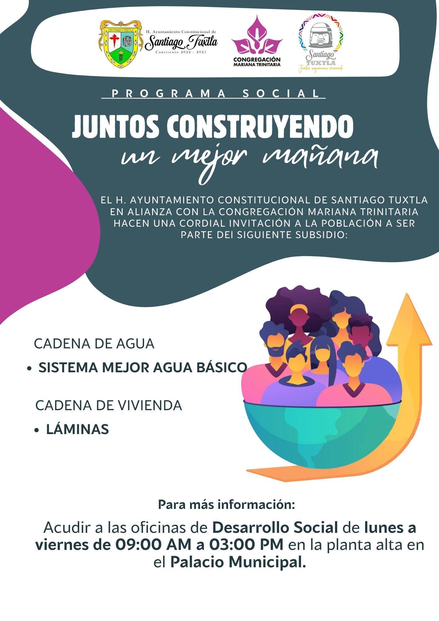 Ayuntamiento de Santiago Tuxtla a sumarse al programa social «Juntos construyendo un mejor mañana»