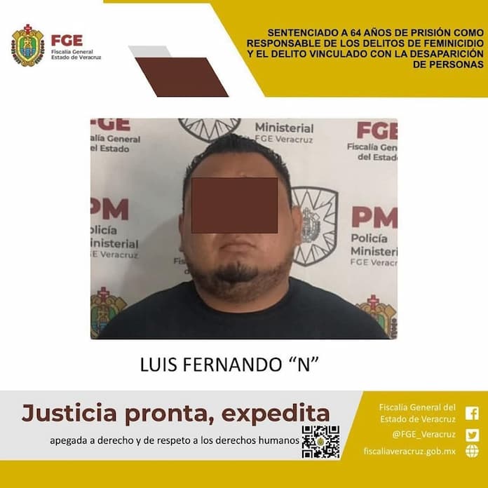Por feminicidio pasará 64 años en la cárcel, en San Andrés Tuxtla
