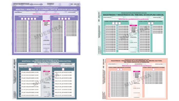 Estos son los colores de las boletas para elección judicial federal