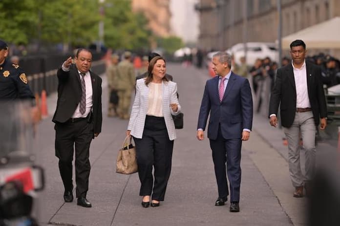 Rocío Nahle asiste a reunión con Claudia Sheinbaum en Palacio Nacional
