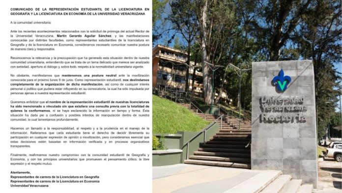 Se deslindan estudiantes de la UV de marcha convocada contra rector; ven intereses ajenos