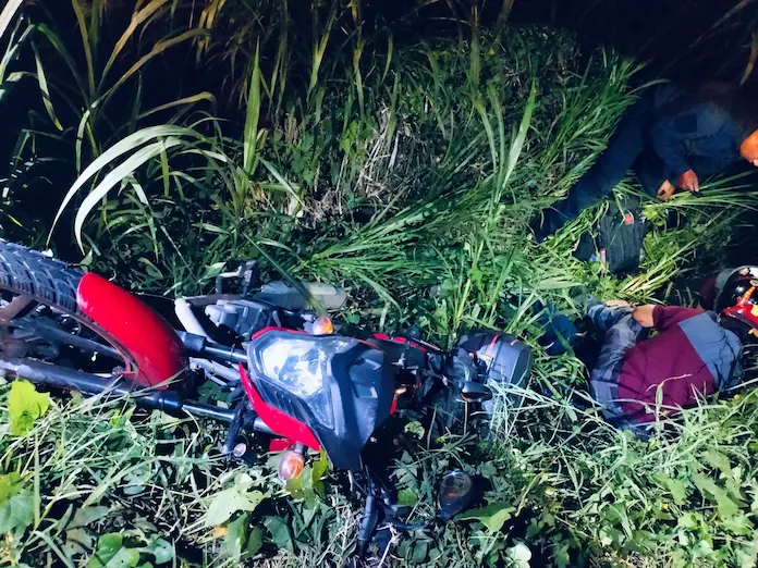 Motociclista resulta herido tras derrapar en San Andrés Tuxtla