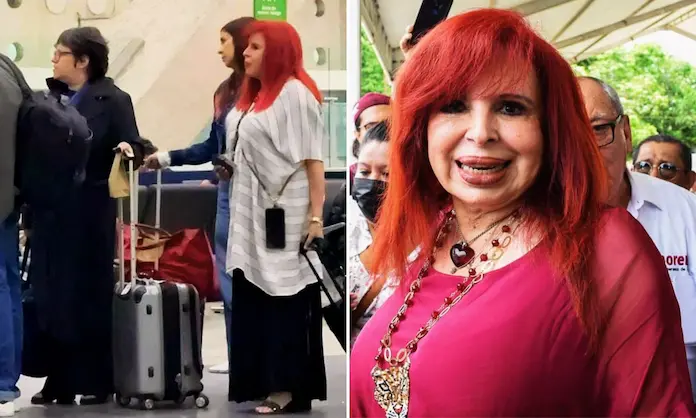 VIDEO | Captan a Layda Sansores al Momento de Abordar Avión para Trasladarse a Europa para Celebrar su Cumpleaños