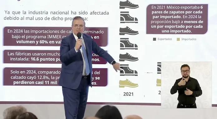 Prohíben importación temporal de calzado terminado: Ebrard