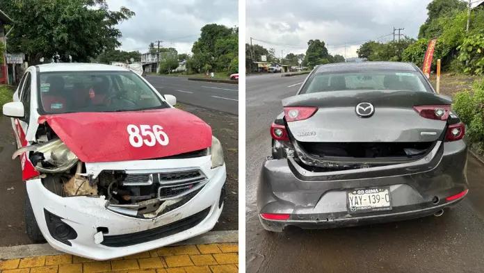 Choque leve en la carretera San Andrés Tuxtla–Catemaco