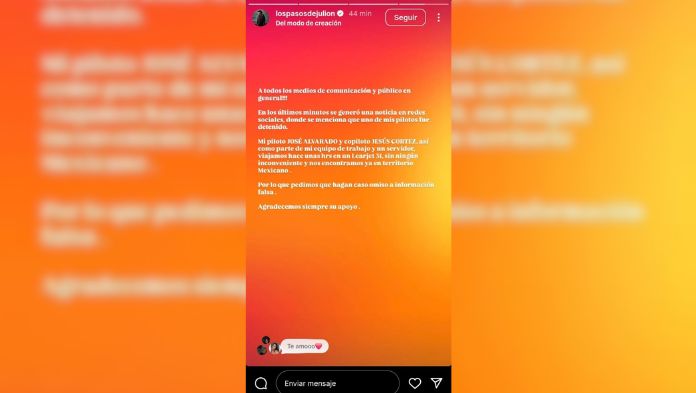 «Nos encontramos en México»: Julión Álvarez niega detención de su piloto privado en Honduras
