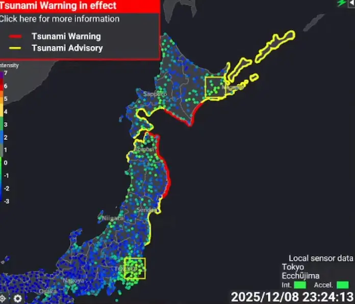 Se activa la alerta de tsunami tras terremoto de magnitud 7.6 en Japón