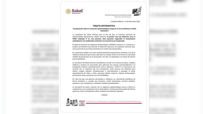 Salud confirma primer caso de “super gripe” en México