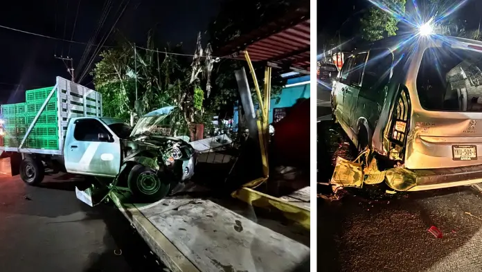 Colisión deja cuantiosos daños materiales en Caleria