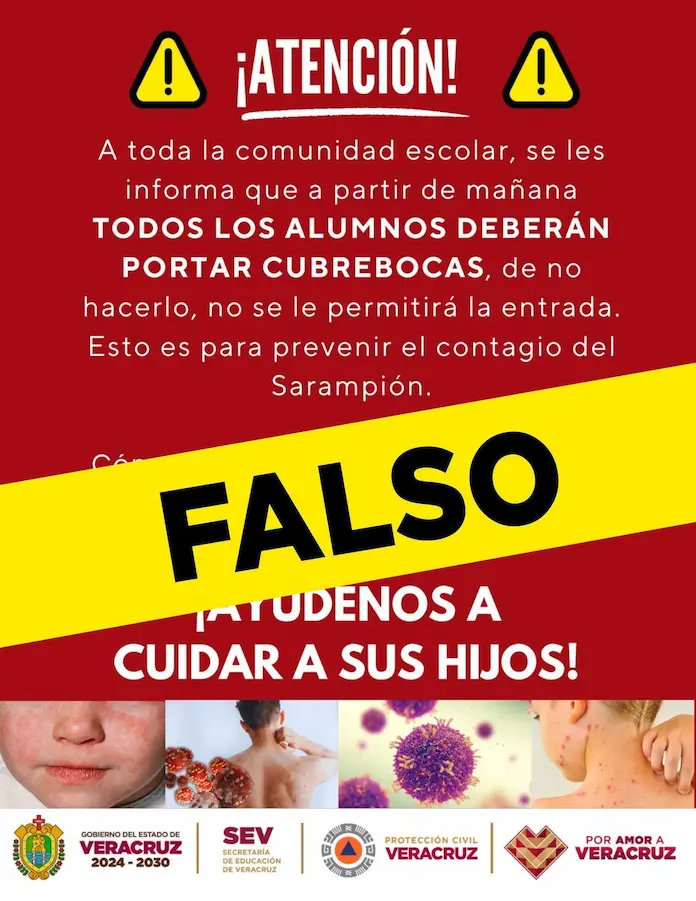 SEV desmiente uso obligatorio de cubrebocas en escuelas ante repunte de casos de sarampión