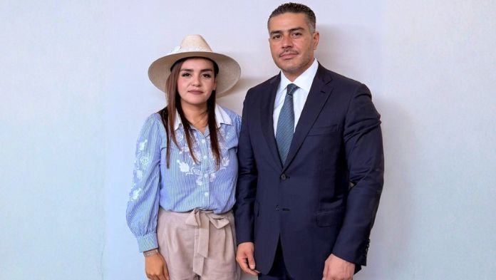 García Harfuch se reúne con Grecia Quiroz en Uruapan, Michoacán