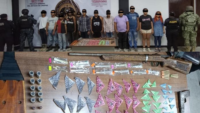 Golpe al Cártel Chiapas-Guatemala deja 12 detenidos, droga y armas aseguradas