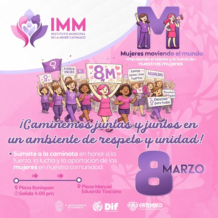 Catemaco invita a las actividades conmemorativas por el 8 de marzo