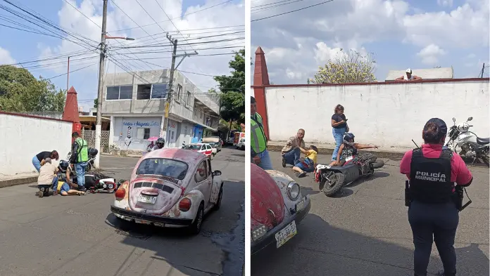 Accidente vial en motocicleta deja a dos mujeres heridas en San Andrés Tuxtla