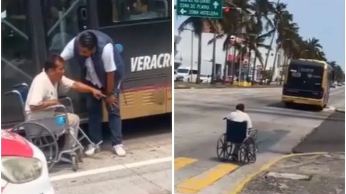 Cesan a chofer de camión Ulúa por abandonar a hombre en silla de ruedas en Veracruz
